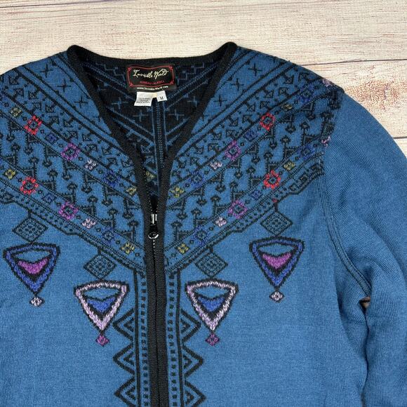 Invisible World Baby Alpaca Embroidered Zip Up Sweater Cardigan - Picture 2 of 4